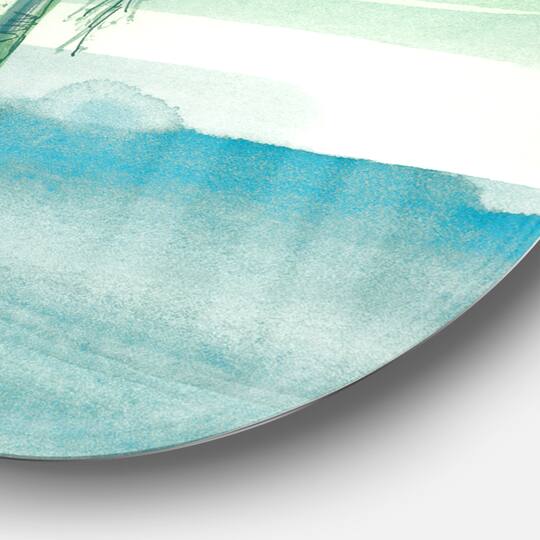 Designart - Peaceful Dusk II Tropical - Nautical & Coastal Metal Circle Wall Art